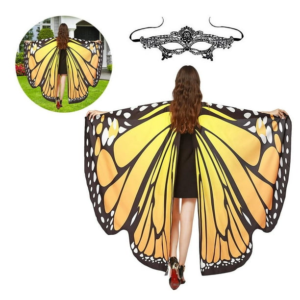 Butterfly Wings for Women Monarch Butterfly Shawl Cape Halloween Costume Cosplay